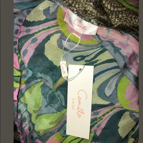 CAMILLA *Plaza Nueva* silk caftan kimono cape coverup OS - Picture 5 of 5